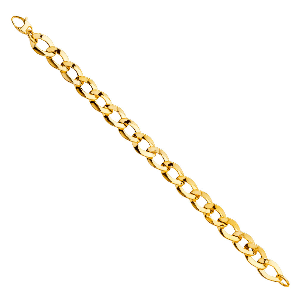 14K Gold Hollow Cuban Link Bracelet – 7.5 Inch