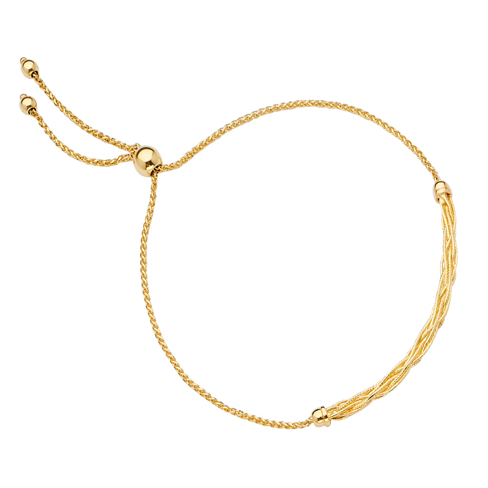 14K Gold Friendship Bracelet – Adjustable 5.5"-7.5"