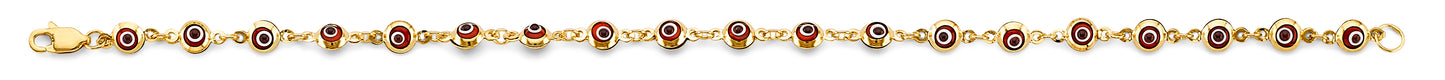 14K Gold Evil Eye Bracelet – 7”