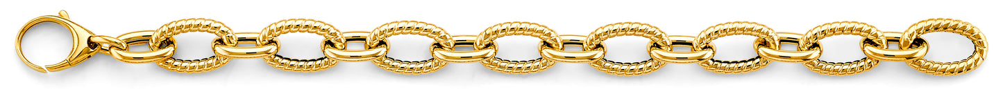 14K Gold Hollow Bold Oval Link Bracelet – 7.5"