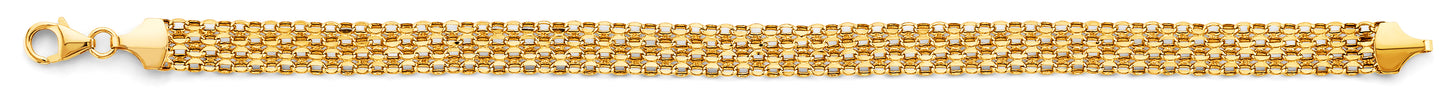 14K Gold Hollow Bismark Style Bracelet