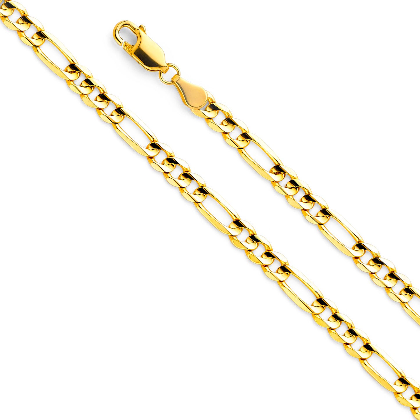 14K Gold Figaro Concave Chain
