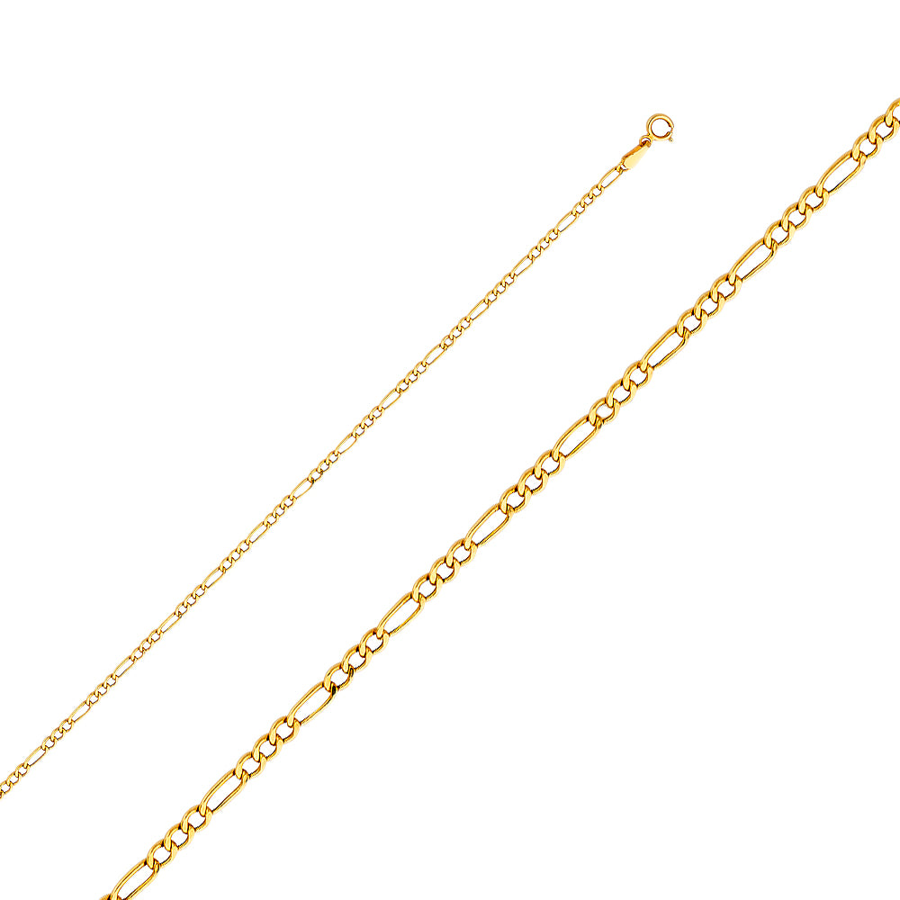 14K Gold Hollow Figaro Chain