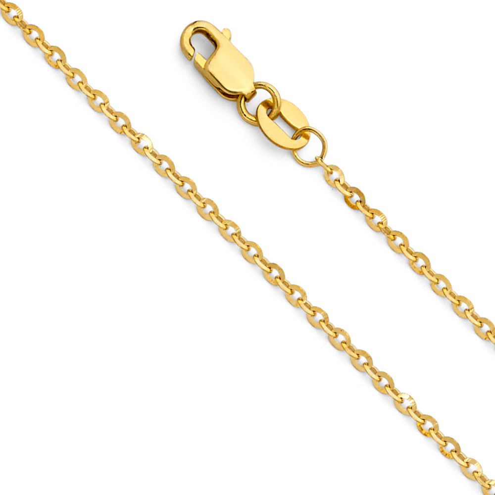 14K Gold DC Rolo Cable Chain Necklace – 1.6mm