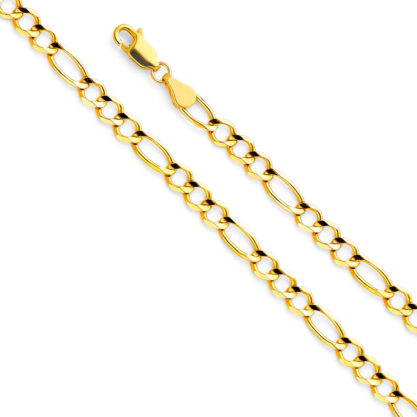 14K Gold Figaro Open Concave Chain
