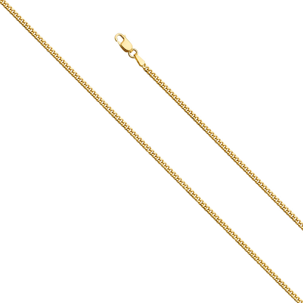 14K Solid Gold Miami Cuban Chain 2.2mm – Real Gold 16”-24”