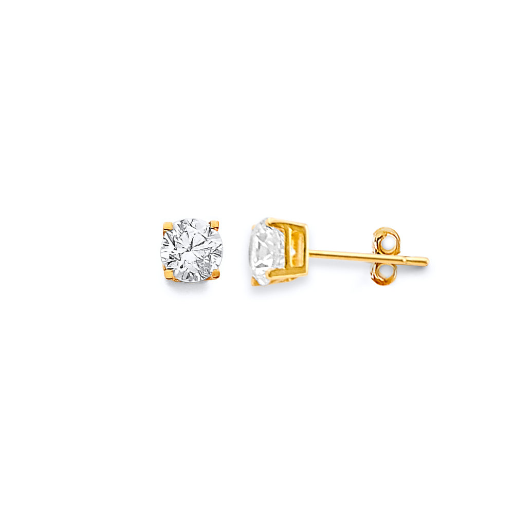 14K Gold Basket Stud Earrings – 5mm