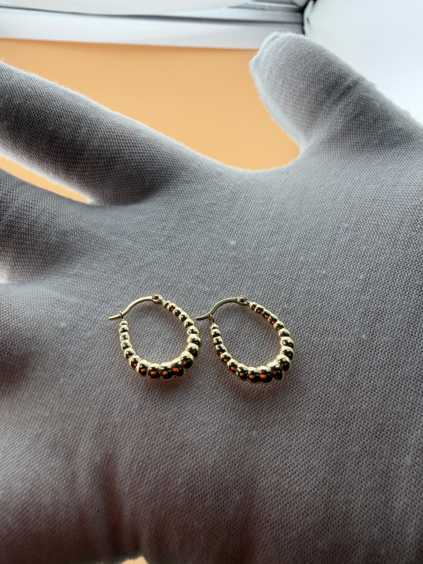 Fancy Hoop Earring With Beaded Detail