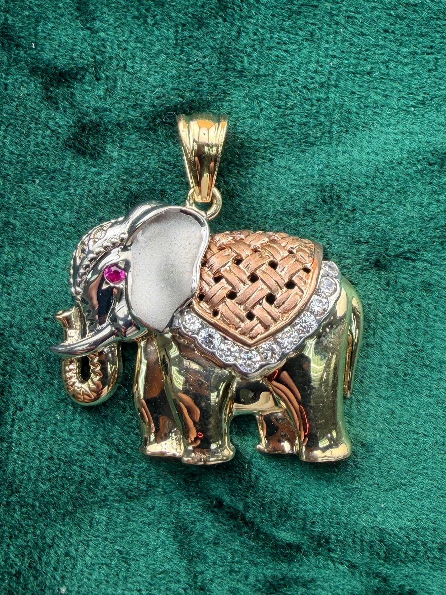 Tri-Color Elephant Pendant