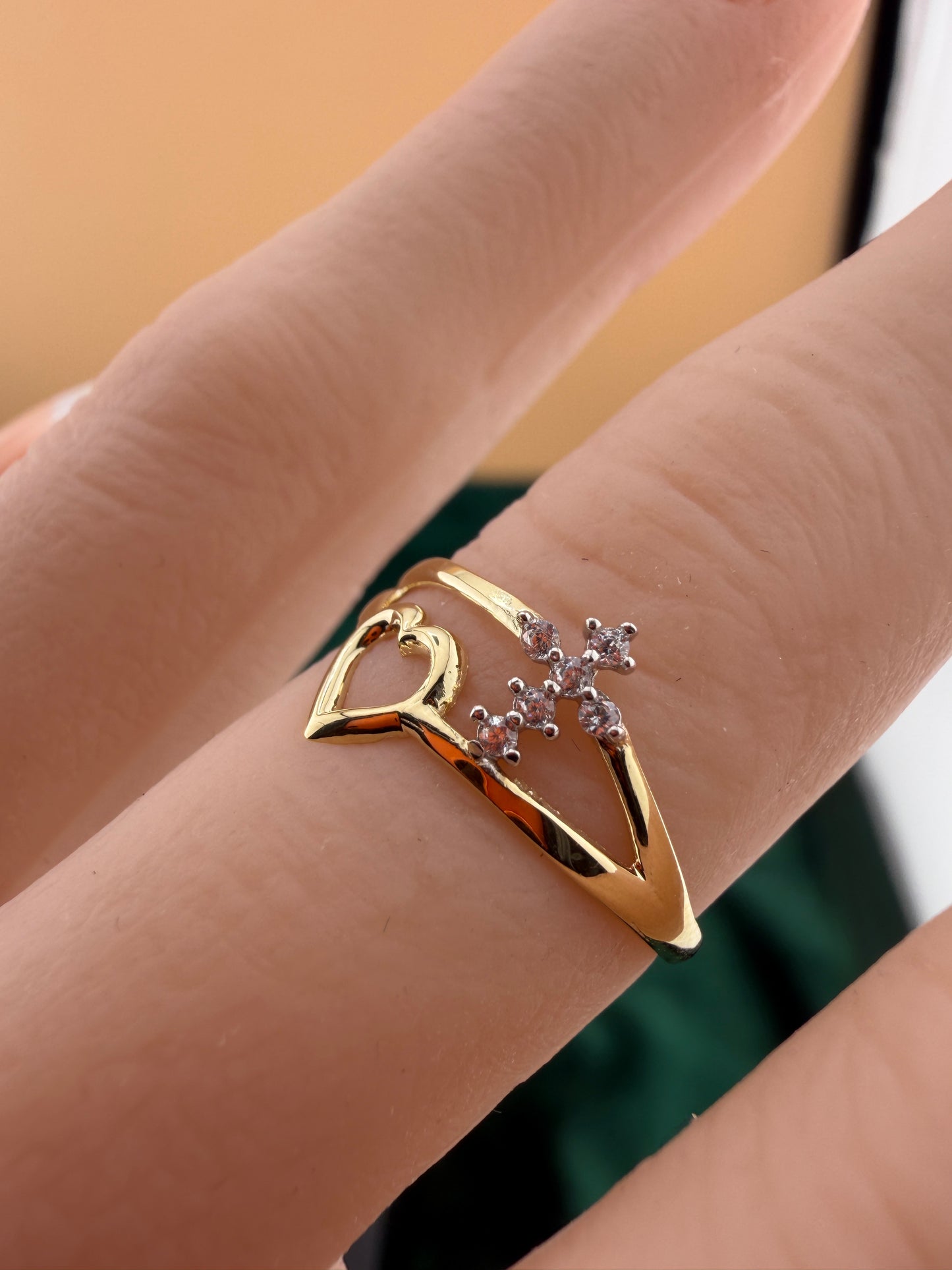 Cross Heart Ring