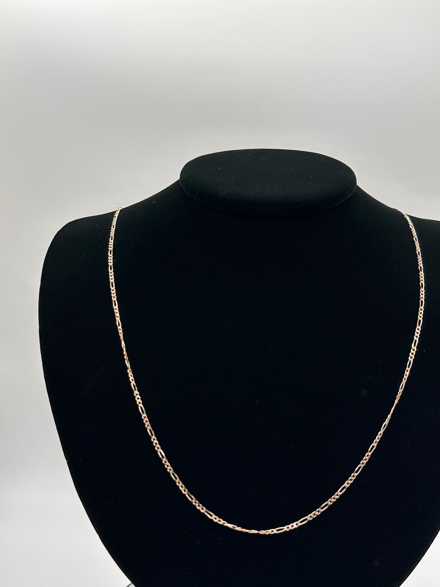 14K Tri-Color Gold Figaro Concave Chain