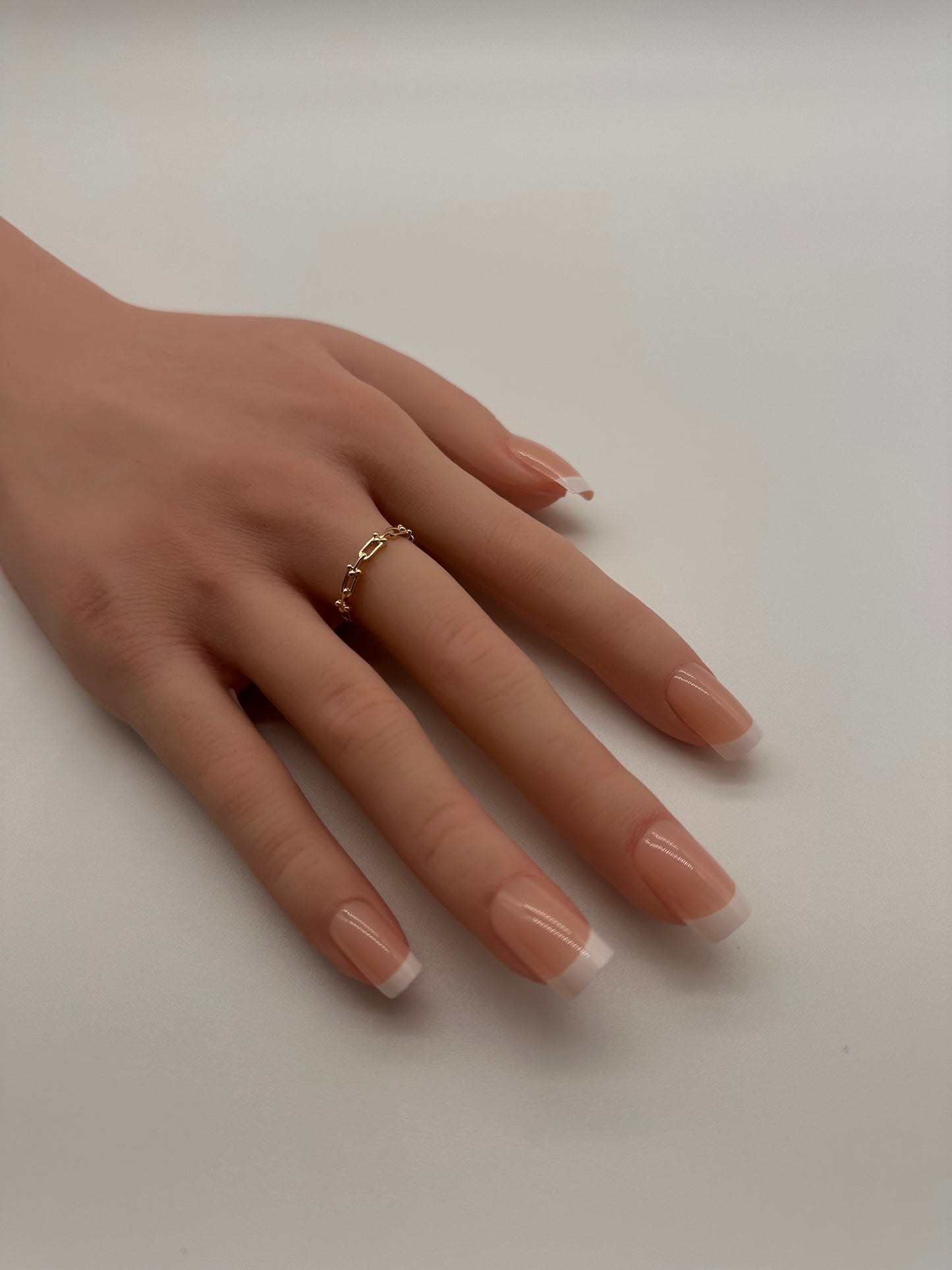 14K Gold Link Ring – Stackable Chain Band, Size 7