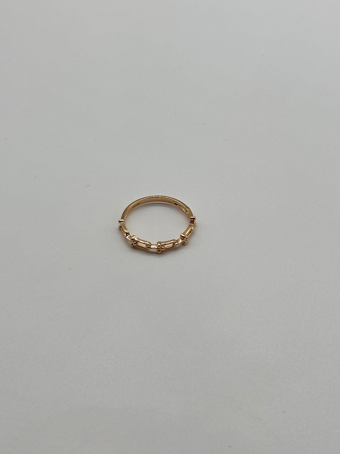 14K Gold Link Ring – Stackable Chain Band, Size 7