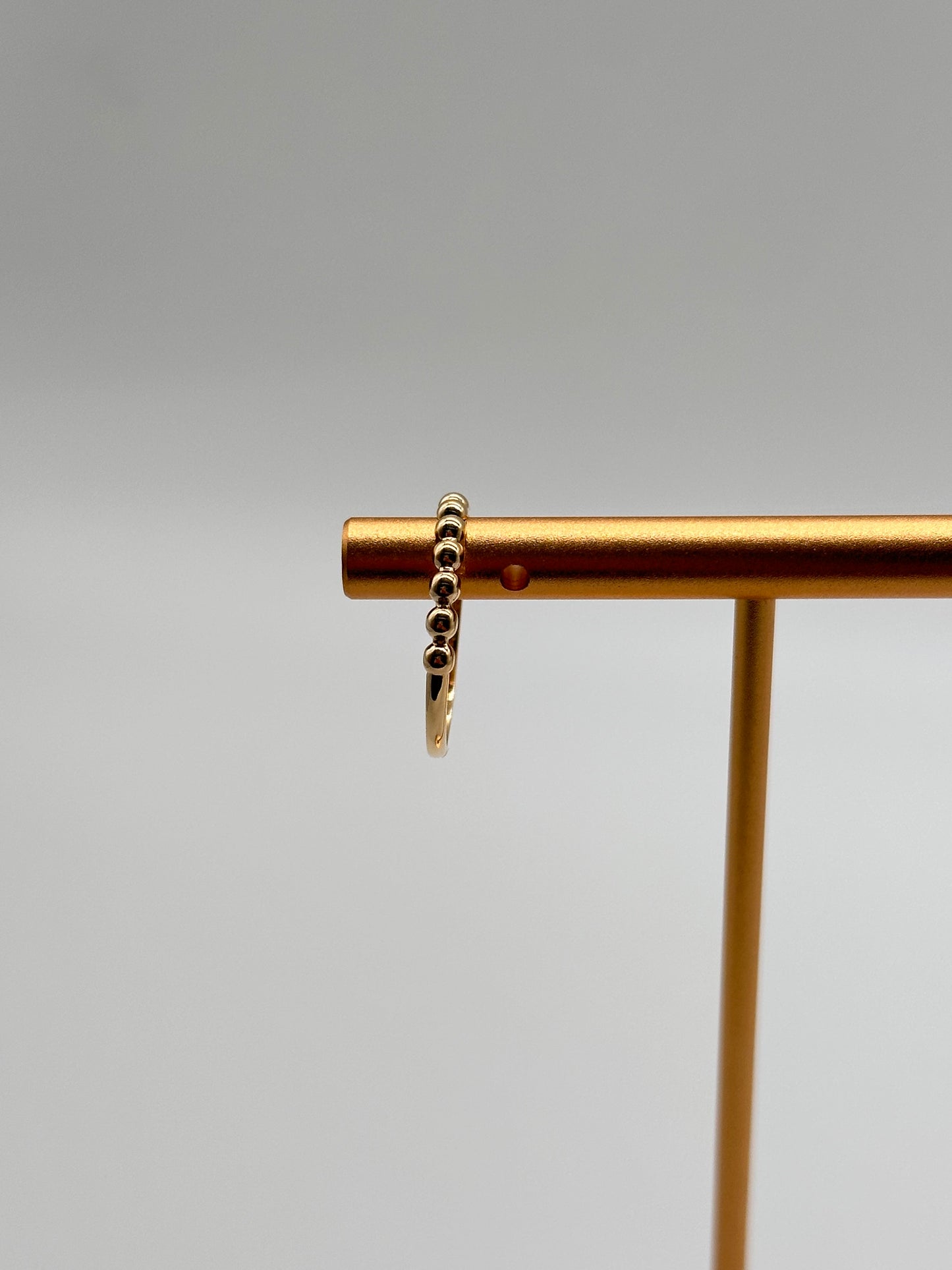 14K Gold Ball Ring – Dainty Polished Band, Size 7