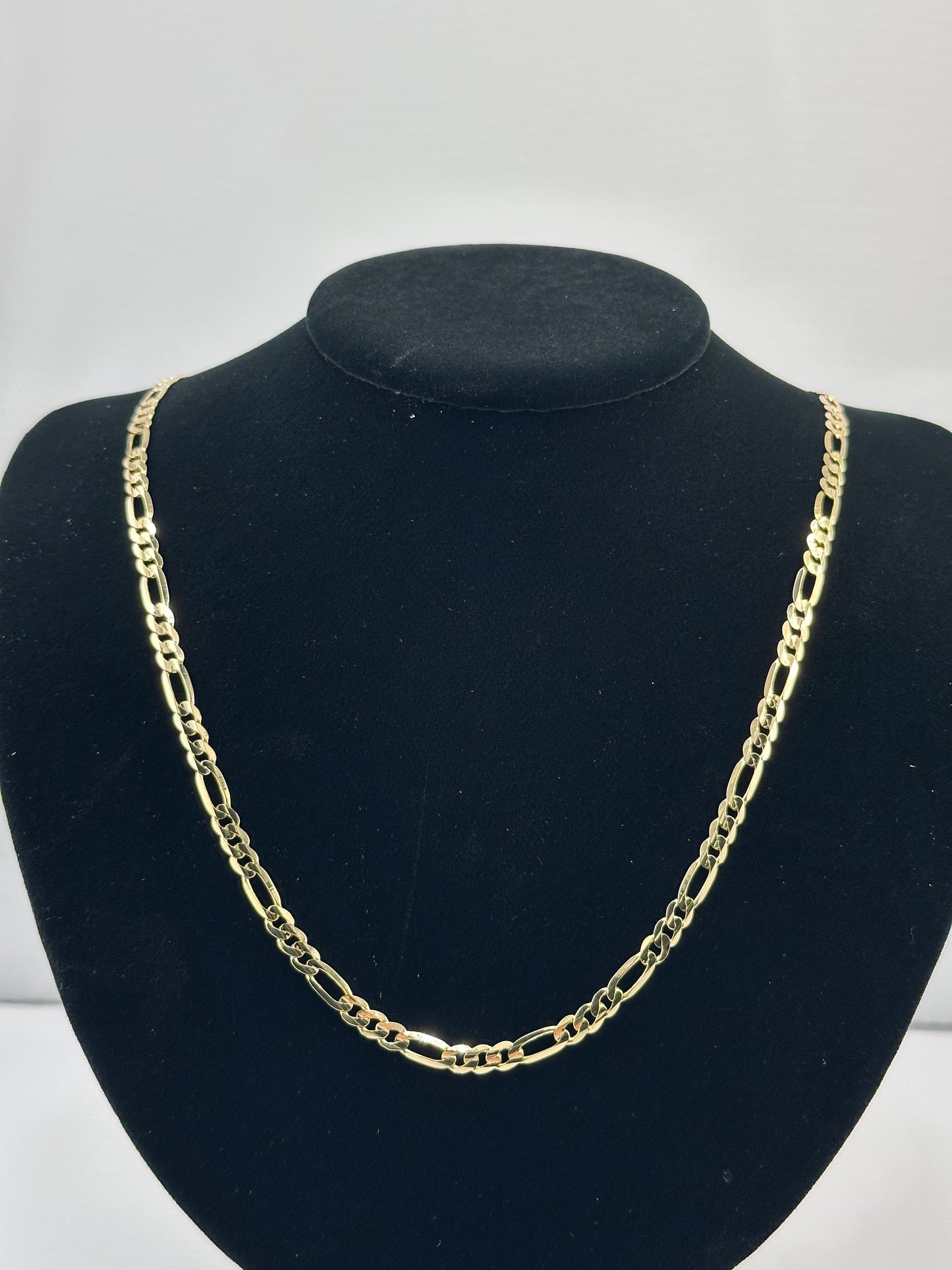 14K Gold Figaro Concave Chain