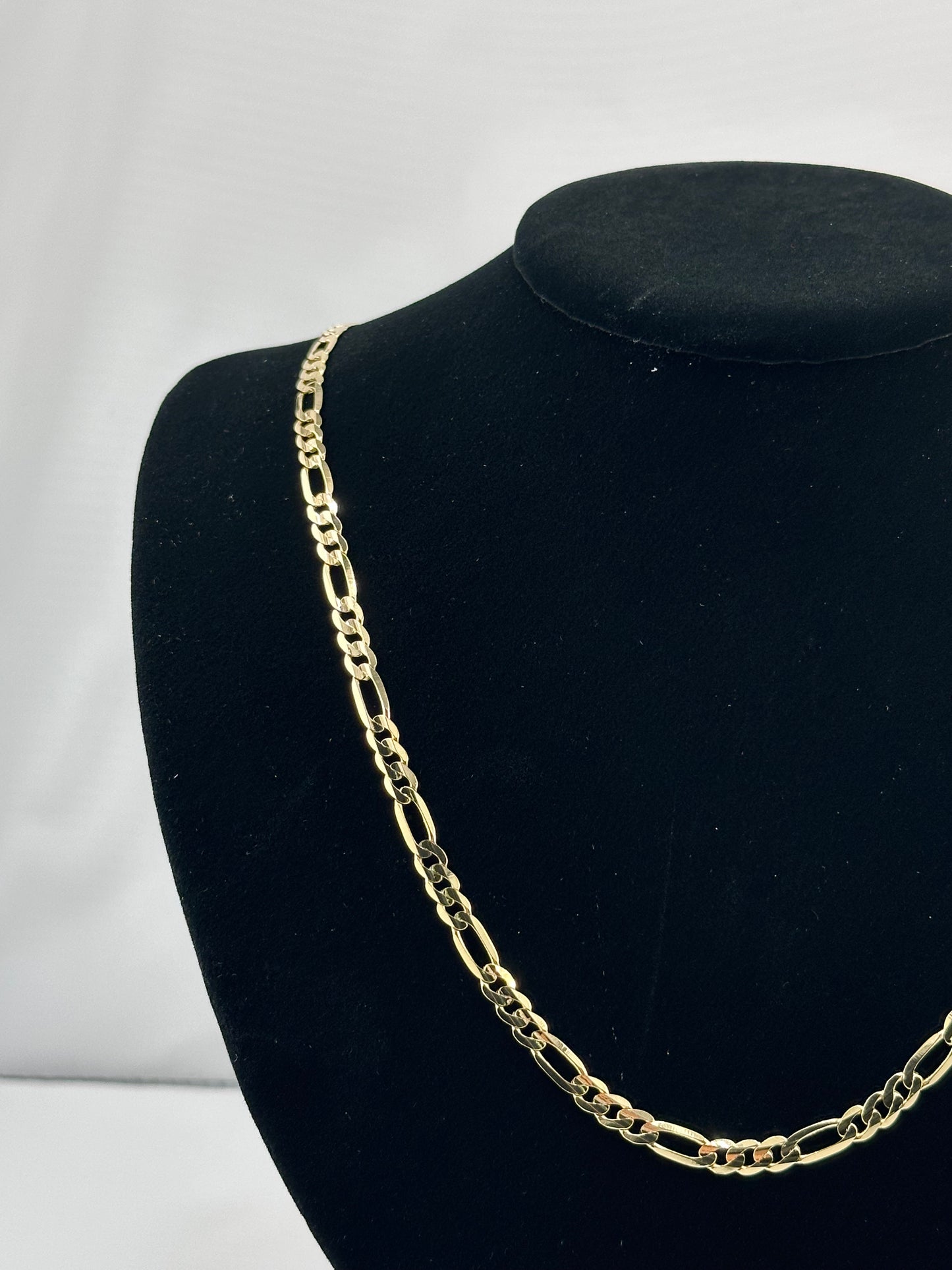 14K Gold Figaro Concave Chain
