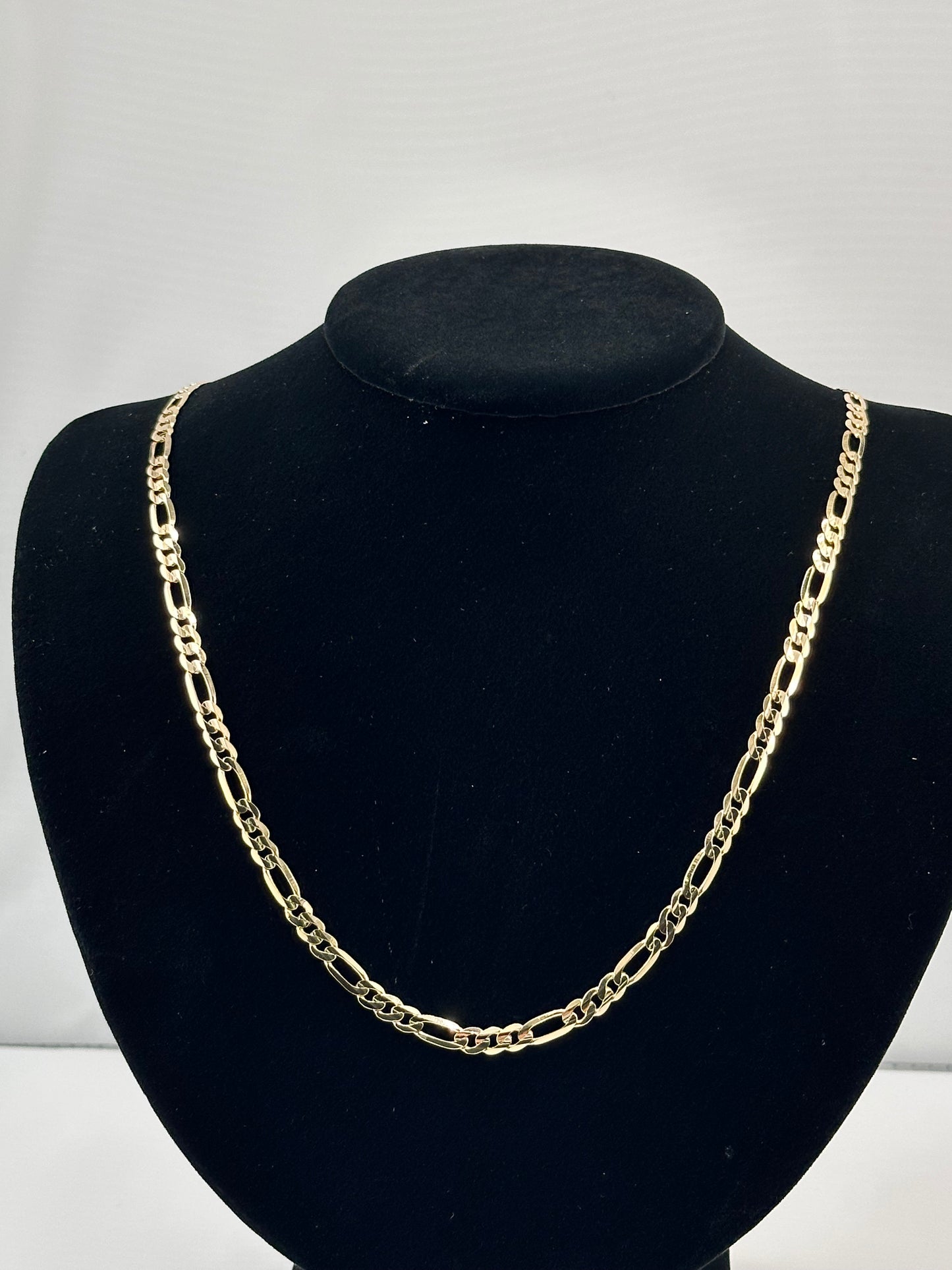 14K Gold Figaro Concave Chain