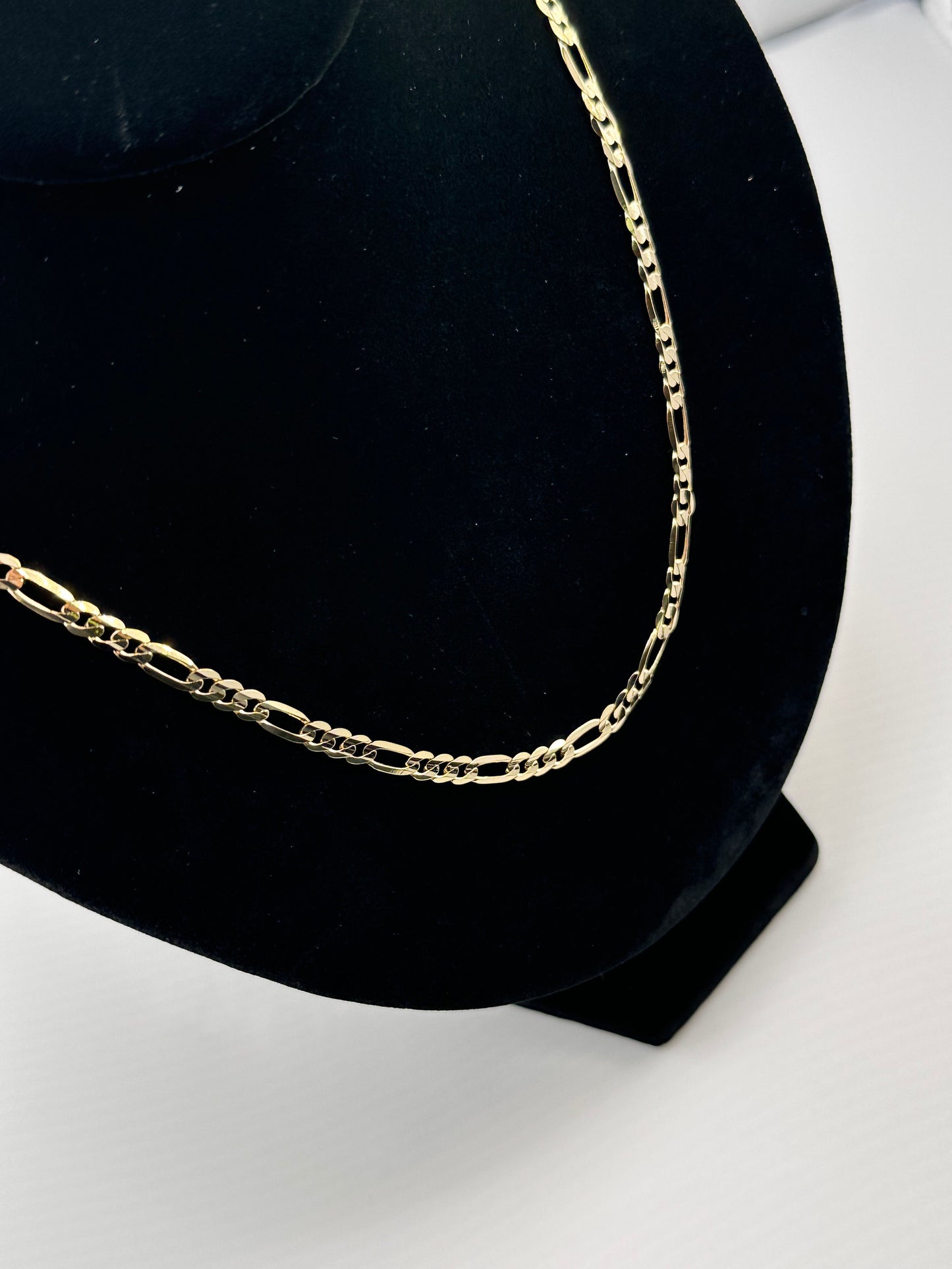 14K Gold Figaro Concave Chain