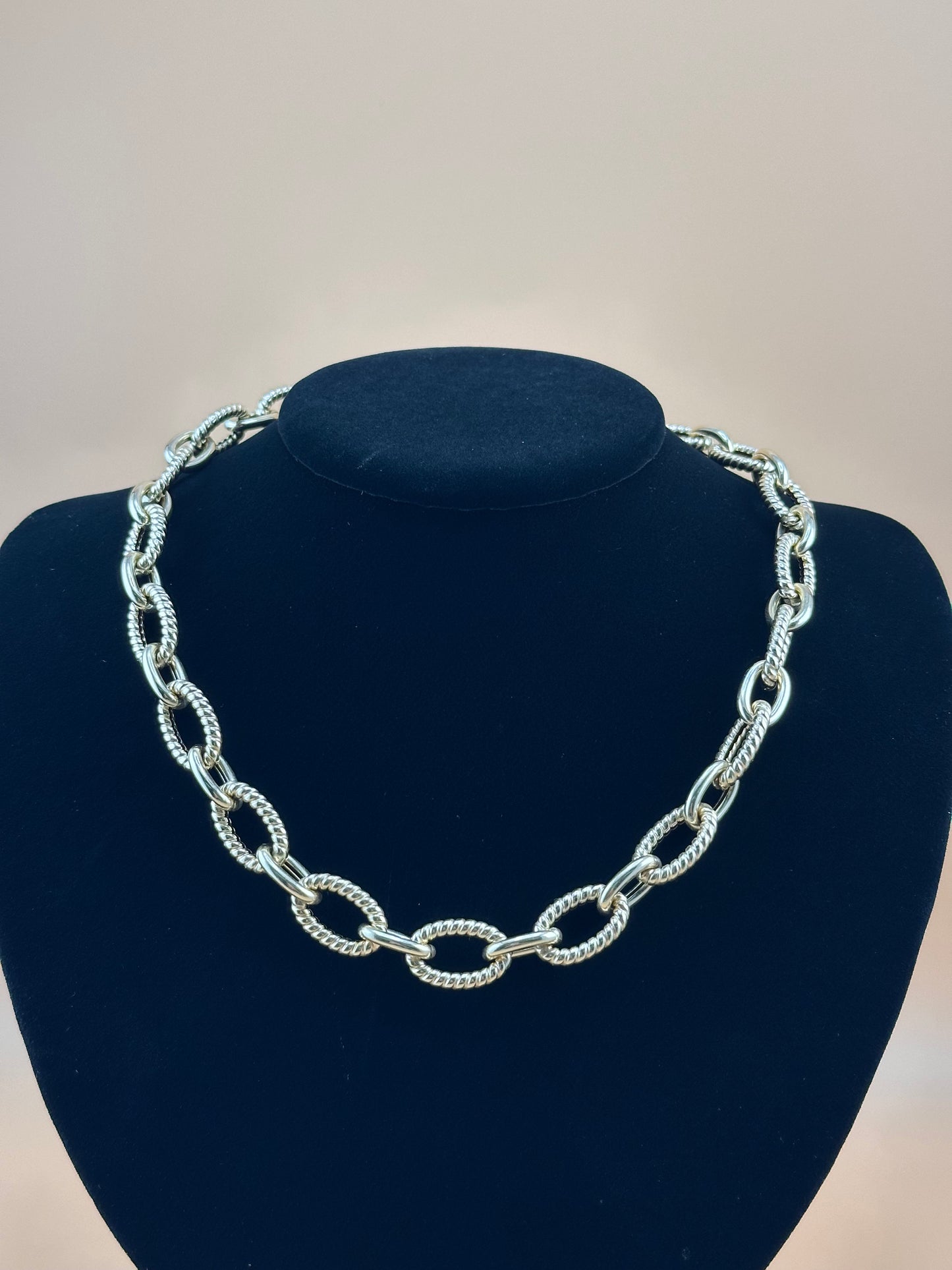 14K Hollow Gold Oval Link Chain Necklace β 18" Elegant Statement Chain
