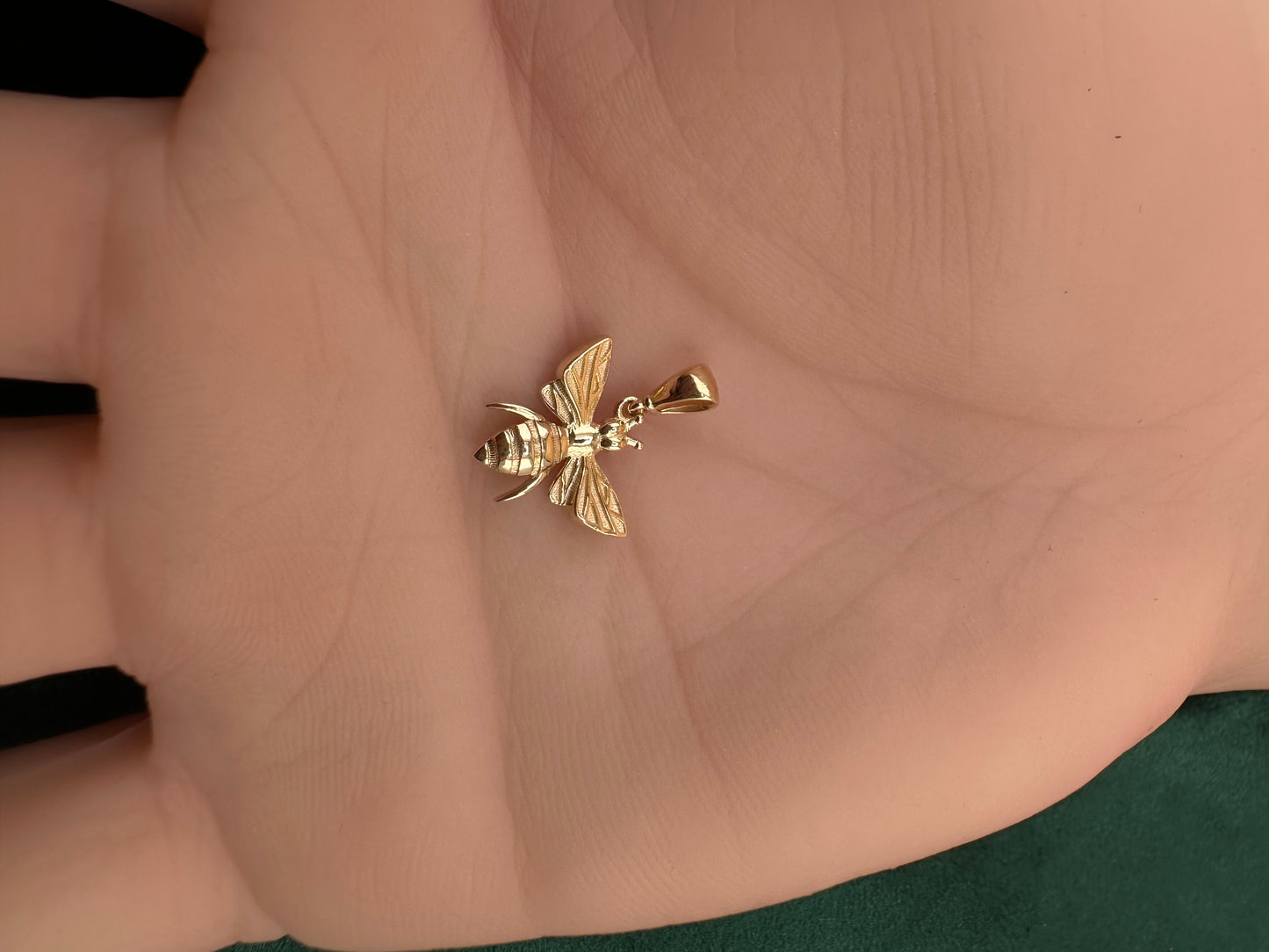 14K Yellow Gold Bee Pendant