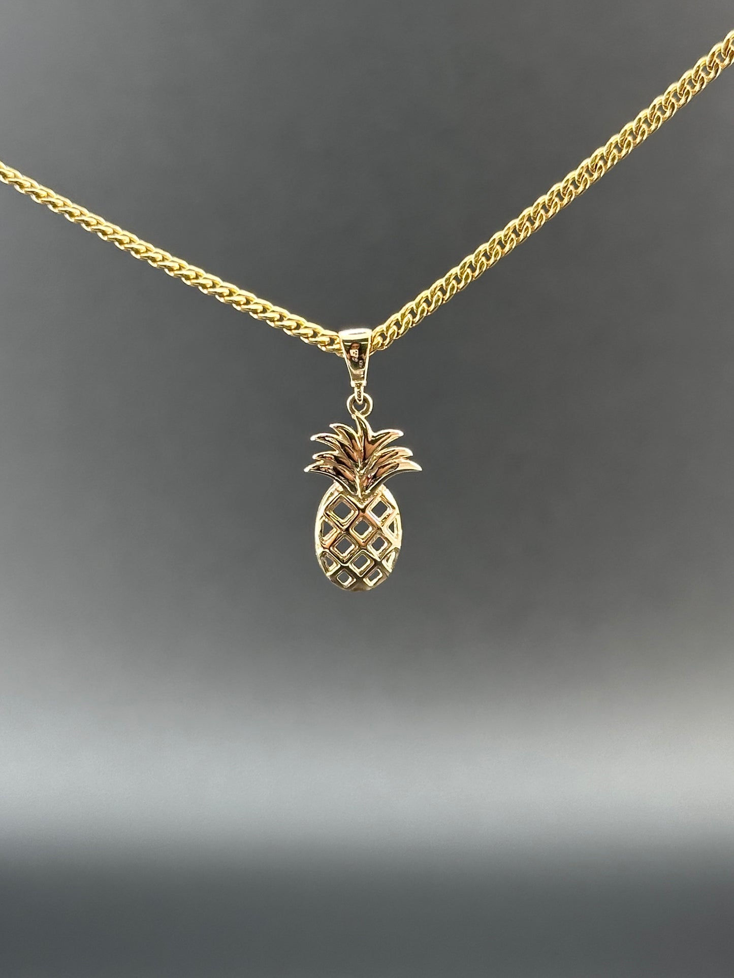 14K Yellow Gold Pineapple Pendant