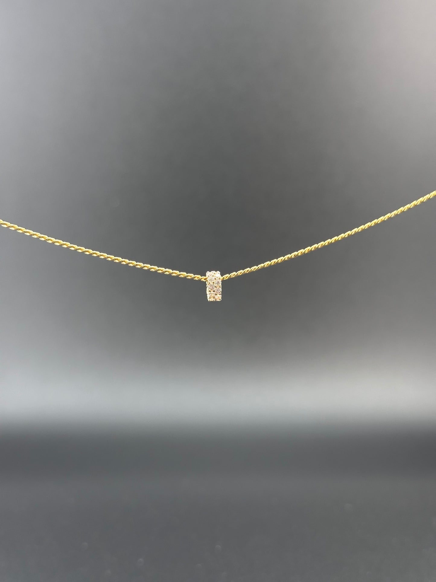 14K Yellow Gold CZ Tiny Pendant