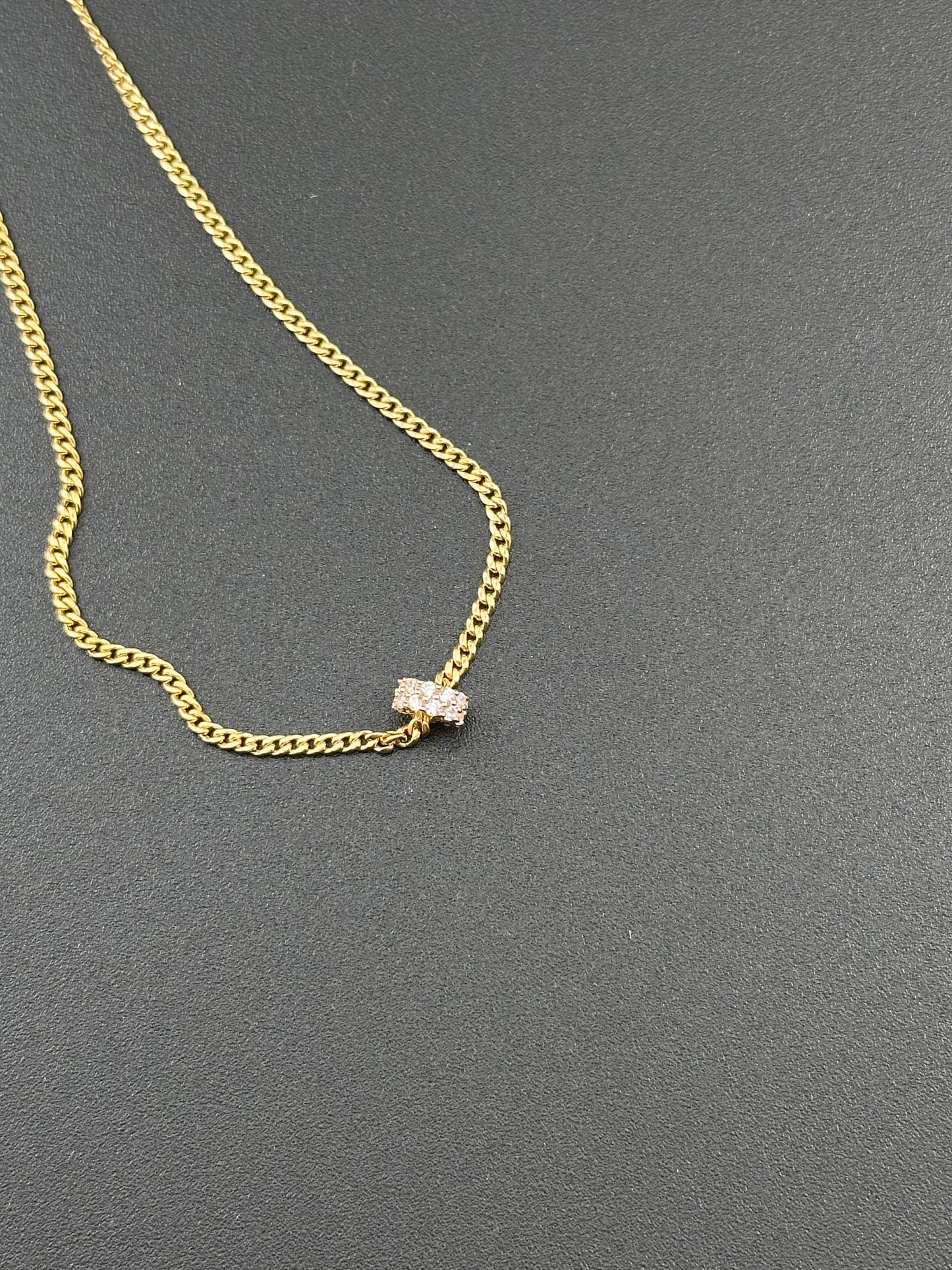 14K Yellow Gold CZ Tiny Pendant