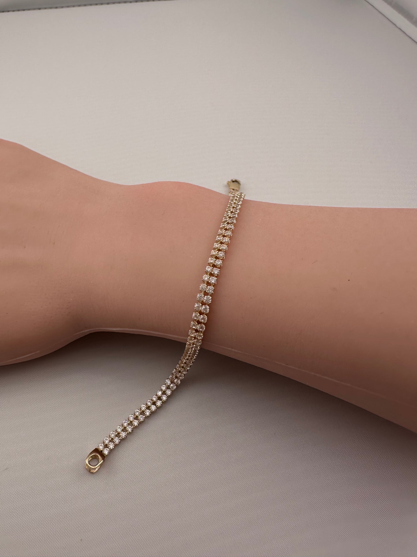 14K Gold CZ Tennis Bracelet – 7.25"