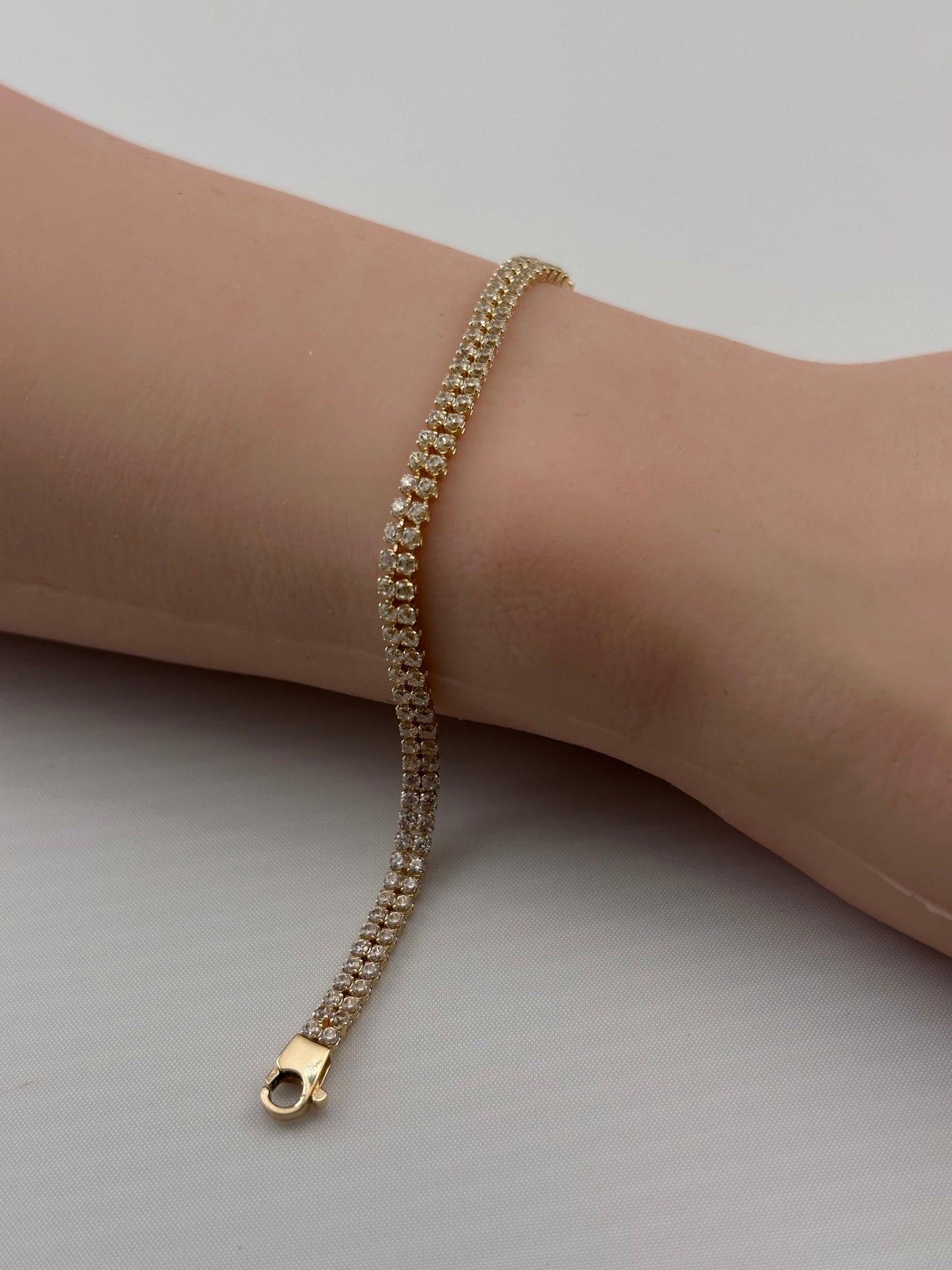 14K Gold CZ Tennis Bracelet – 7.25"