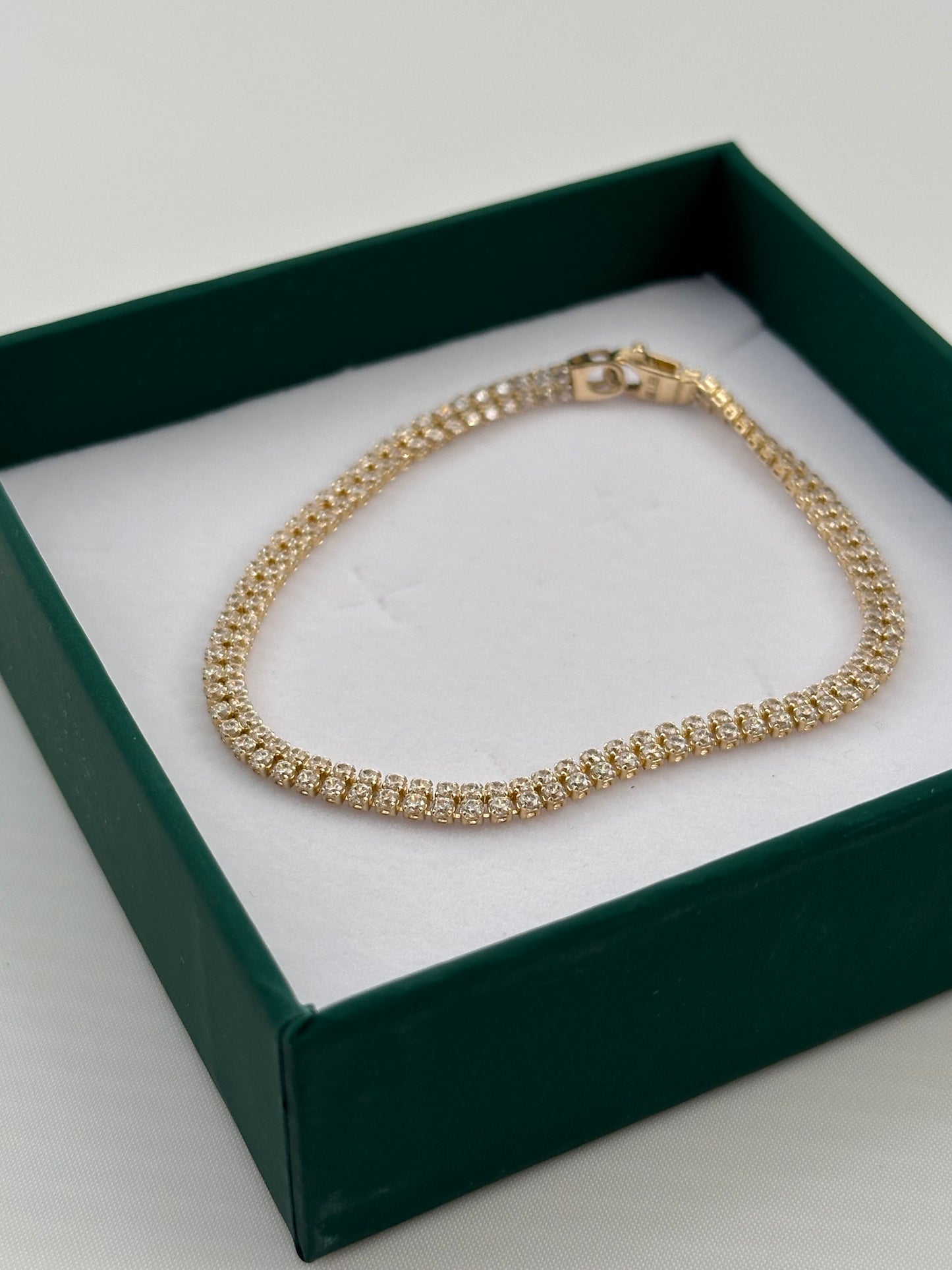 14K Gold CZ Tennis Bracelet – 7.25"