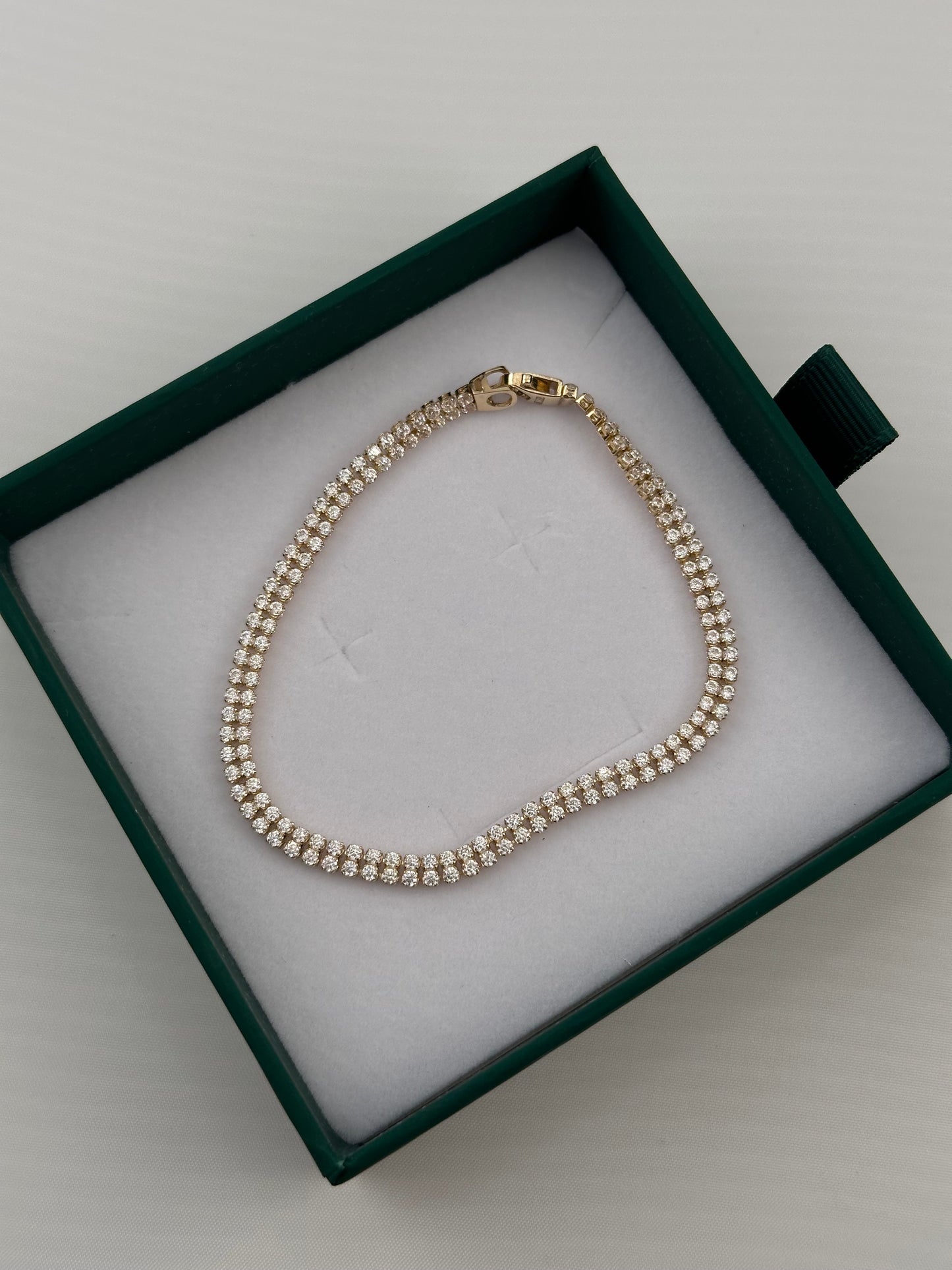 14K Gold CZ Tennis Bracelet – 7.25"