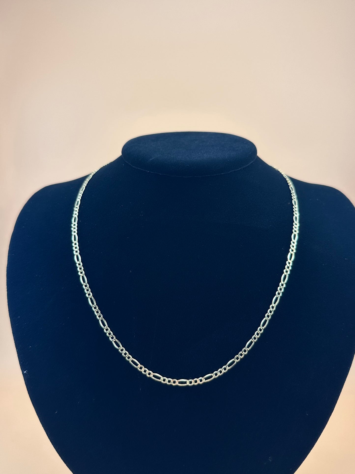 14K Yellow Gold Hollow Figaro Chain Necklace