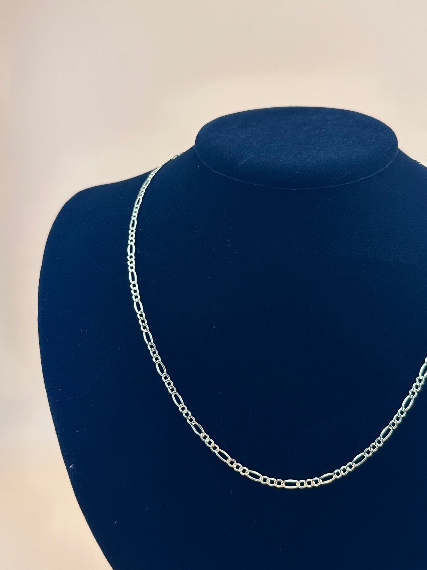 14K Yellow Gold Hollow Figaro Chain Necklace