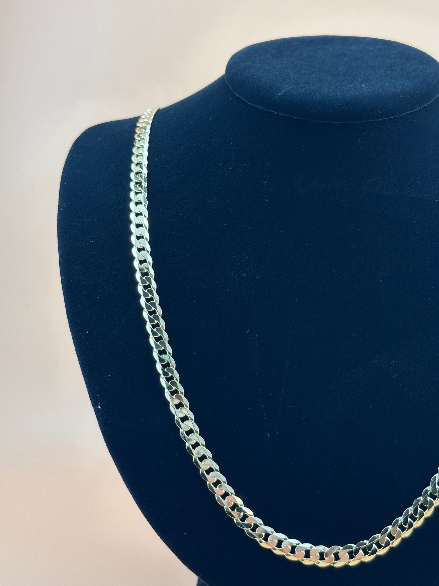 14K Gold Flat Beveled Curb Chain
