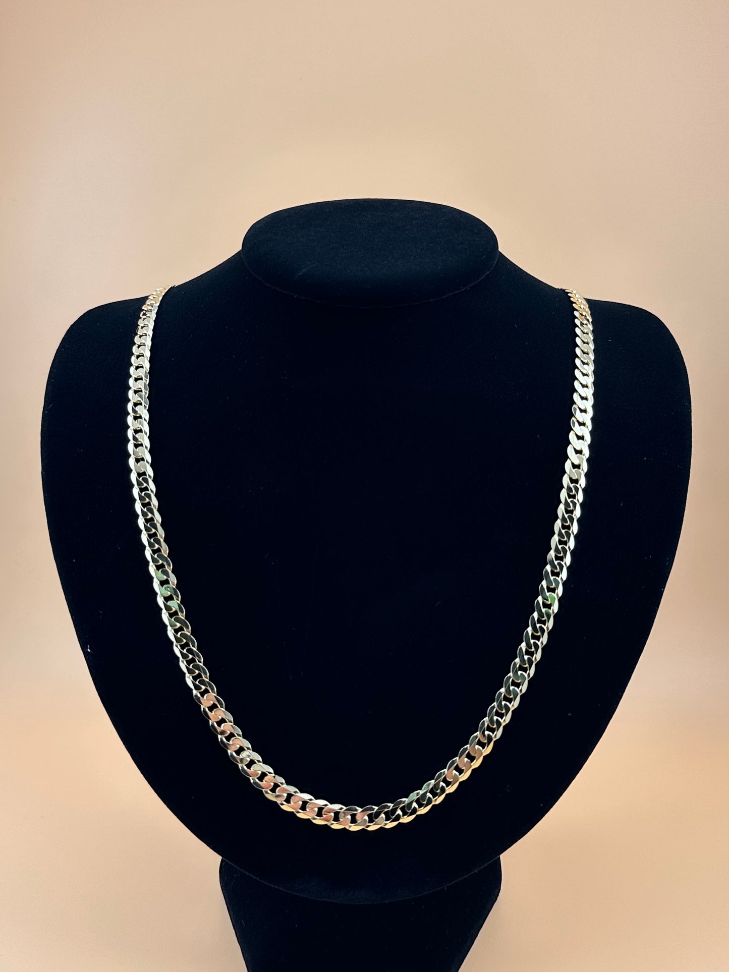 14K Gold Flat Beveled Curb Chain