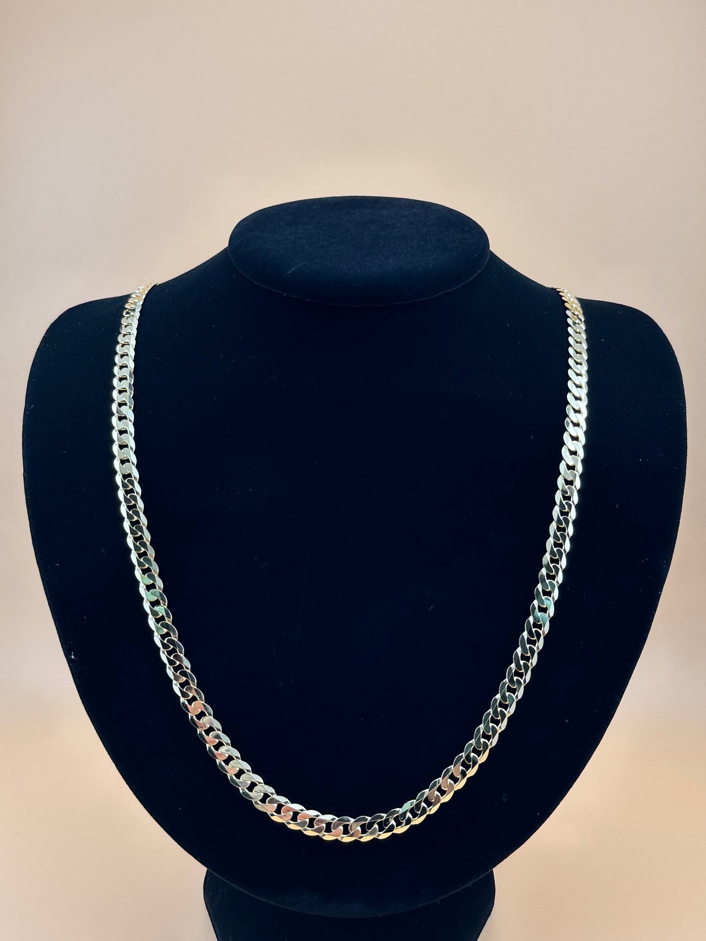 14K Gold Flat Beveled Curb Chain