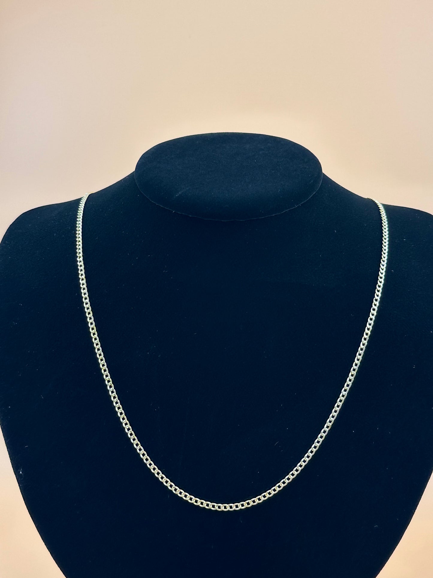 14K Gold Hollow Beveled Curb Chain