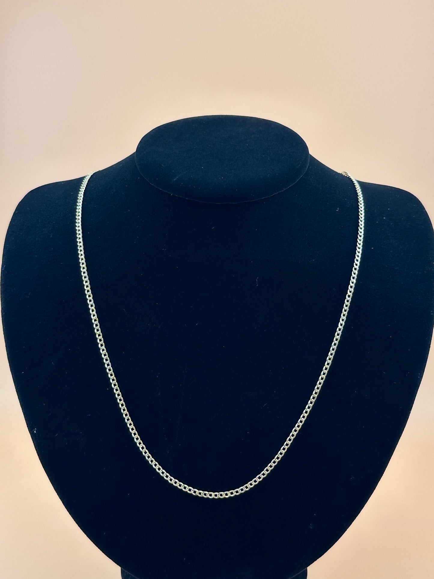 14K Gold Hollow Beveled Curb Chain