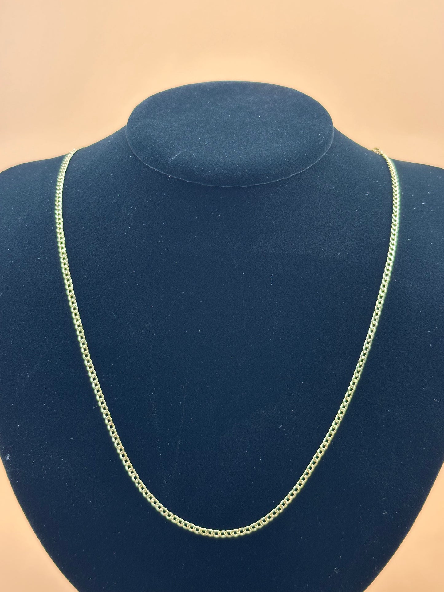 14K Gold Hollow Beveled Curb Chain