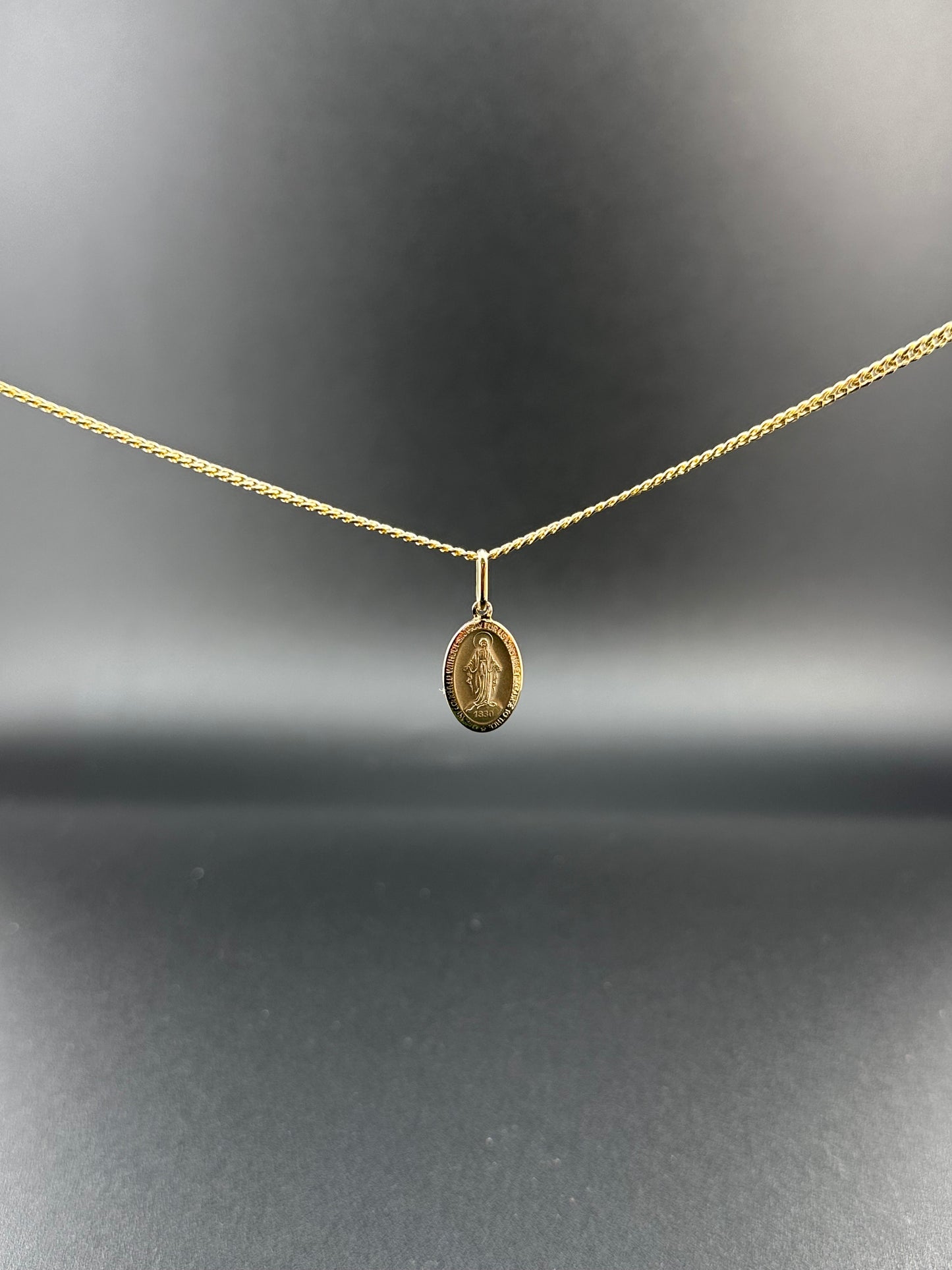 14K Yellow Gold Miraculous Medal Pendant