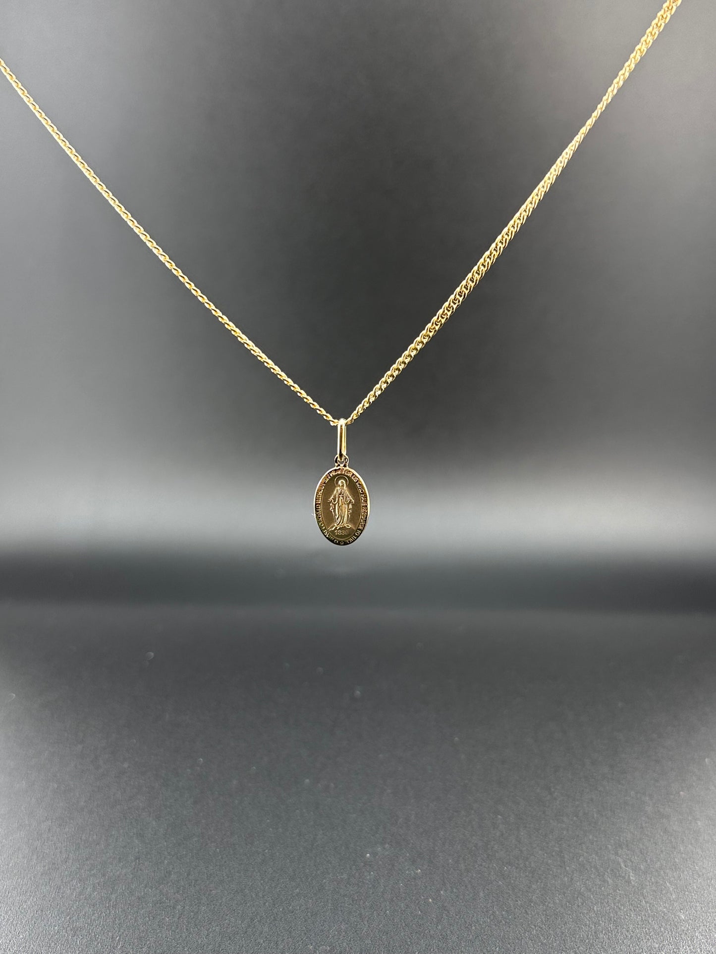 14K Yellow Gold Miraculous Medal Pendant