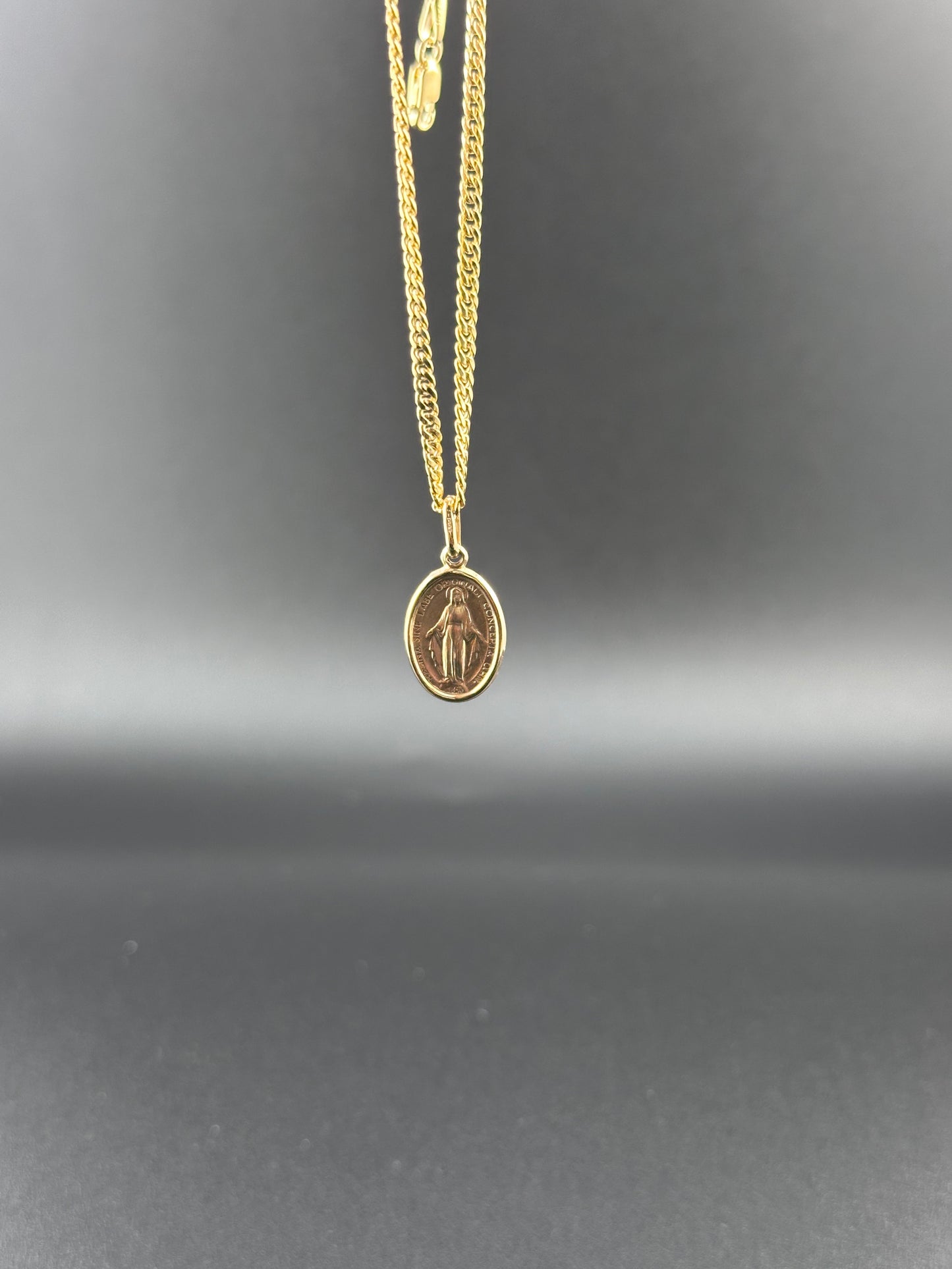 14K Yellow Gold Virgin Mary Pendant