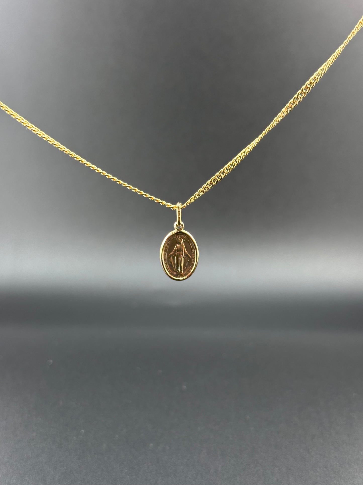 14K Yellow Gold Virgin Mary Pendant