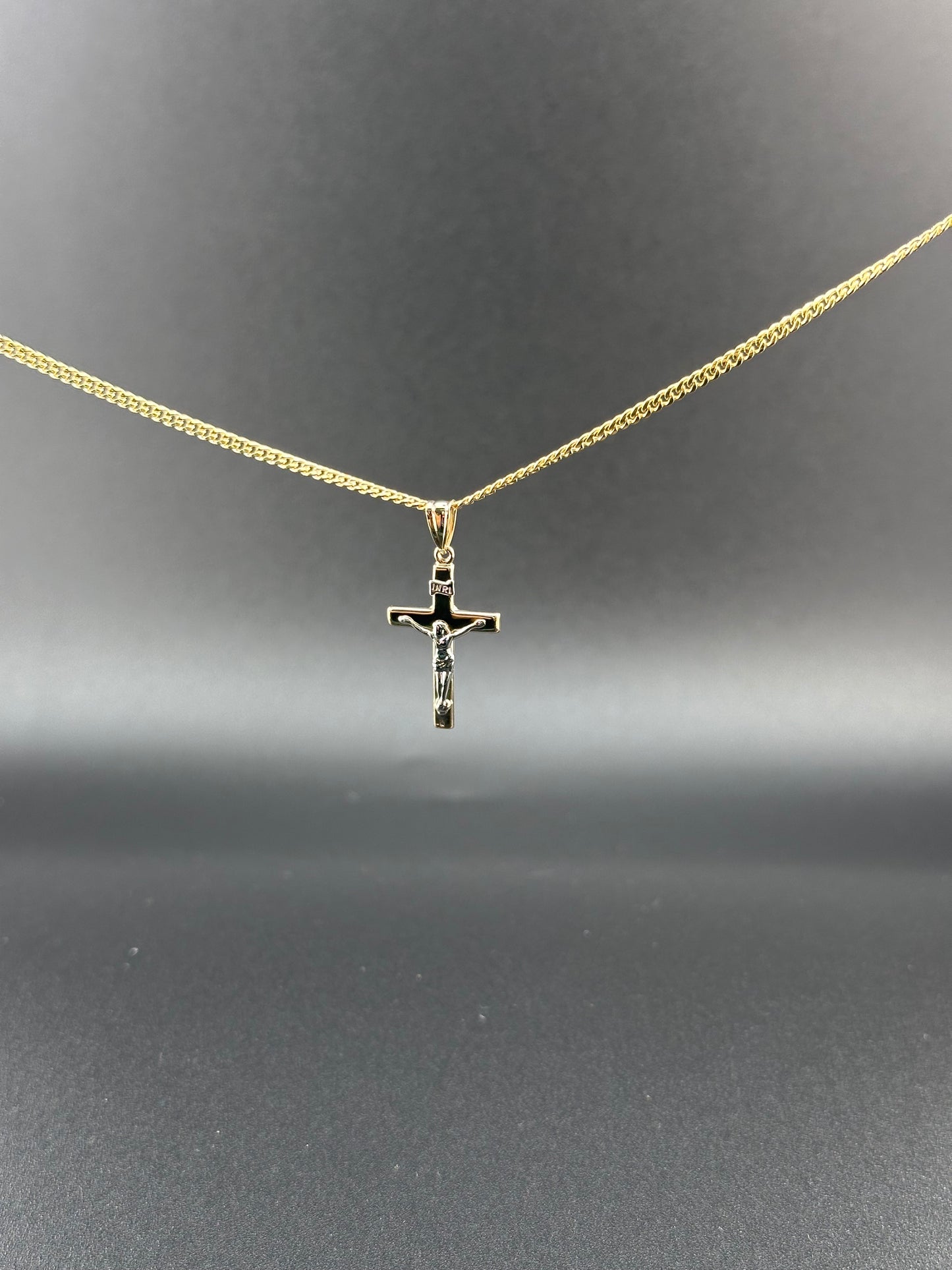 14K Two-Tone Gold Crucifix Cross Pendant