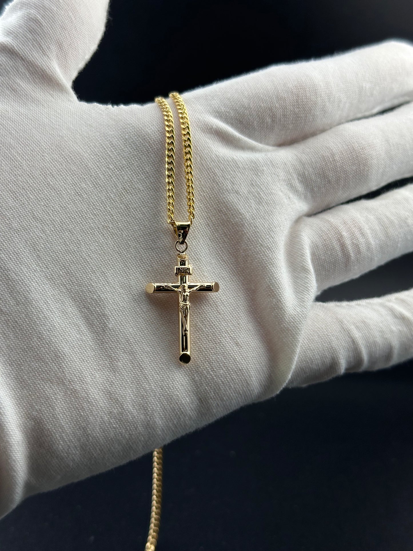 14K Gold Crucifix Pendant | Large Jesus Cross Charm