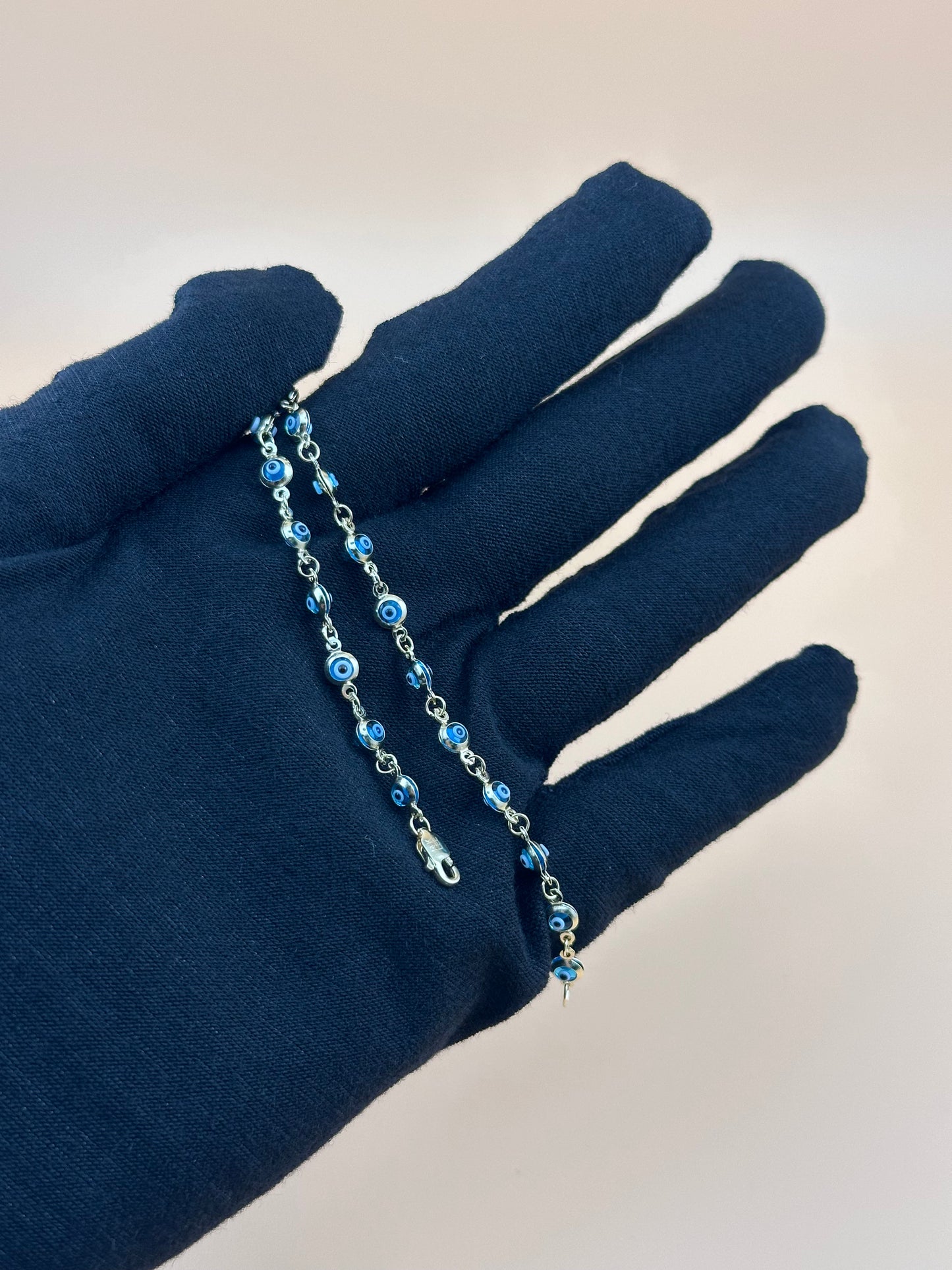 14K Gold Evil Eye Bracelet – 7”