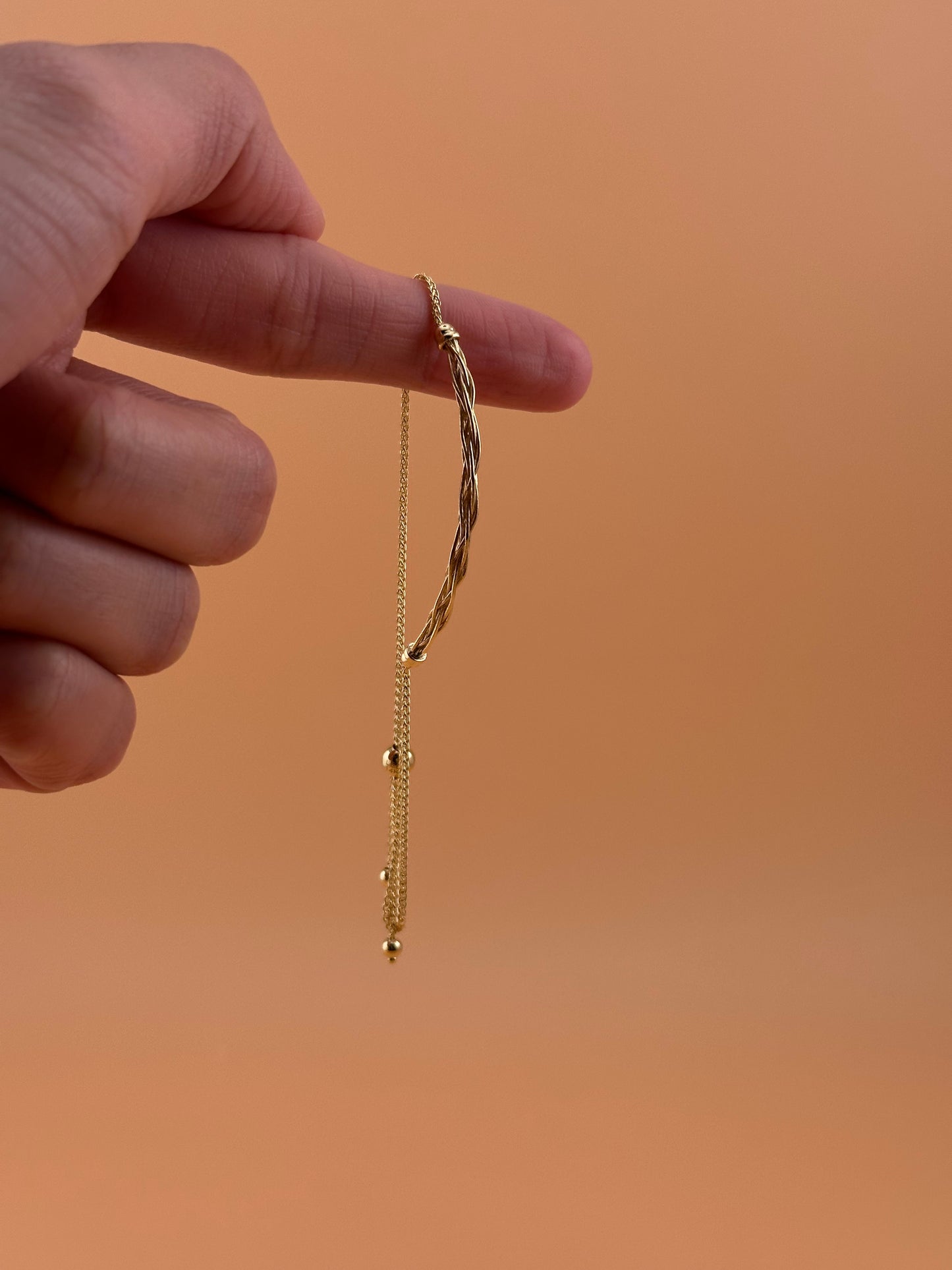 14K Gold Friendship Bracelet – Adjustable 5.5"-7.5"