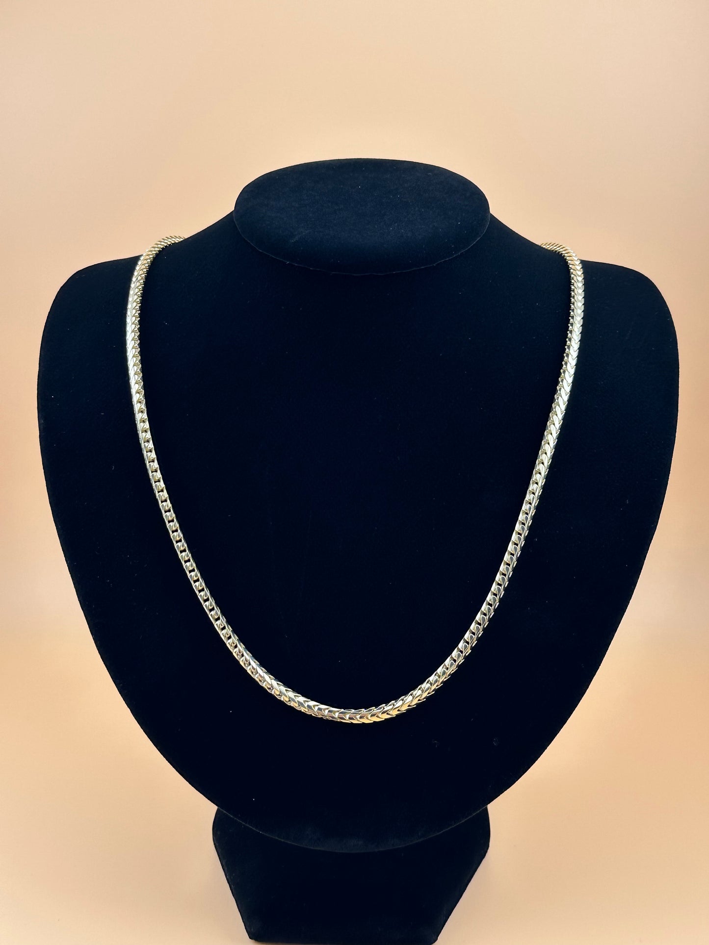 14K Solid Gold Franco Chain – 3.3mm – Men’s Real Gold Chain