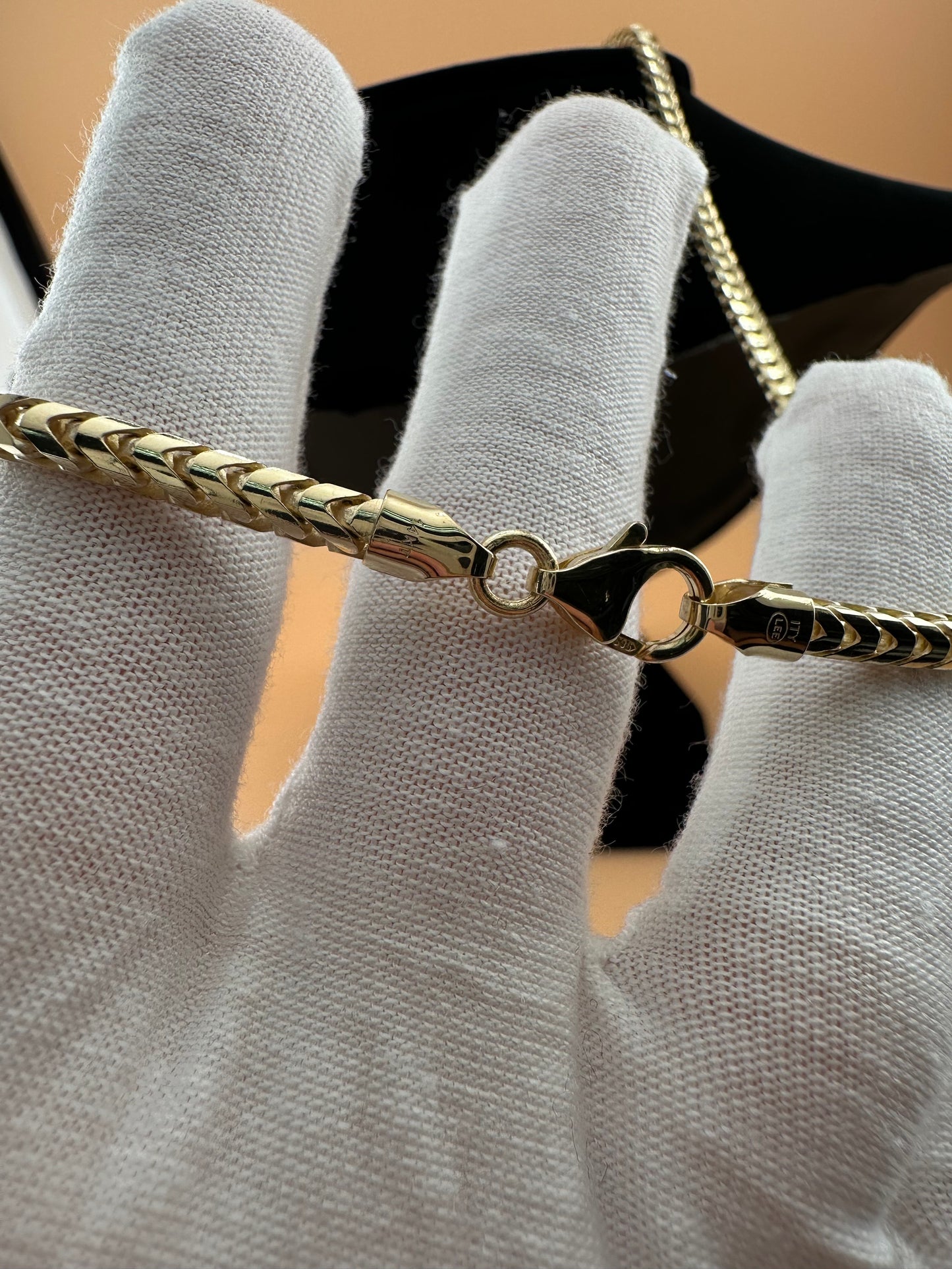 14K Solid Gold Franco Chain – 3.3mm – Men’s Real Gold Chain
