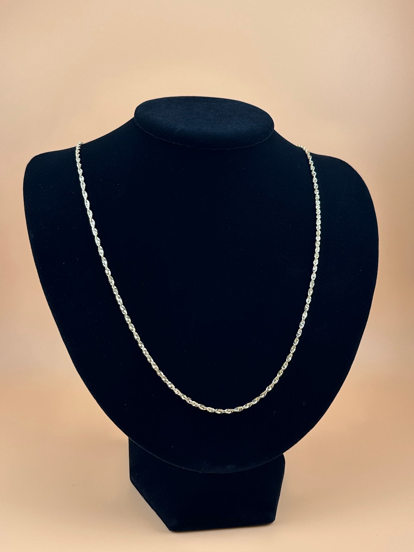 14K Solid Gold Rope Chain – 2.3mm Super Light Real Gold Necklace & Bracelet